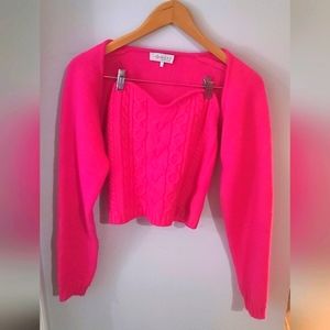 Pink Tube Top with Sweater Sleeve